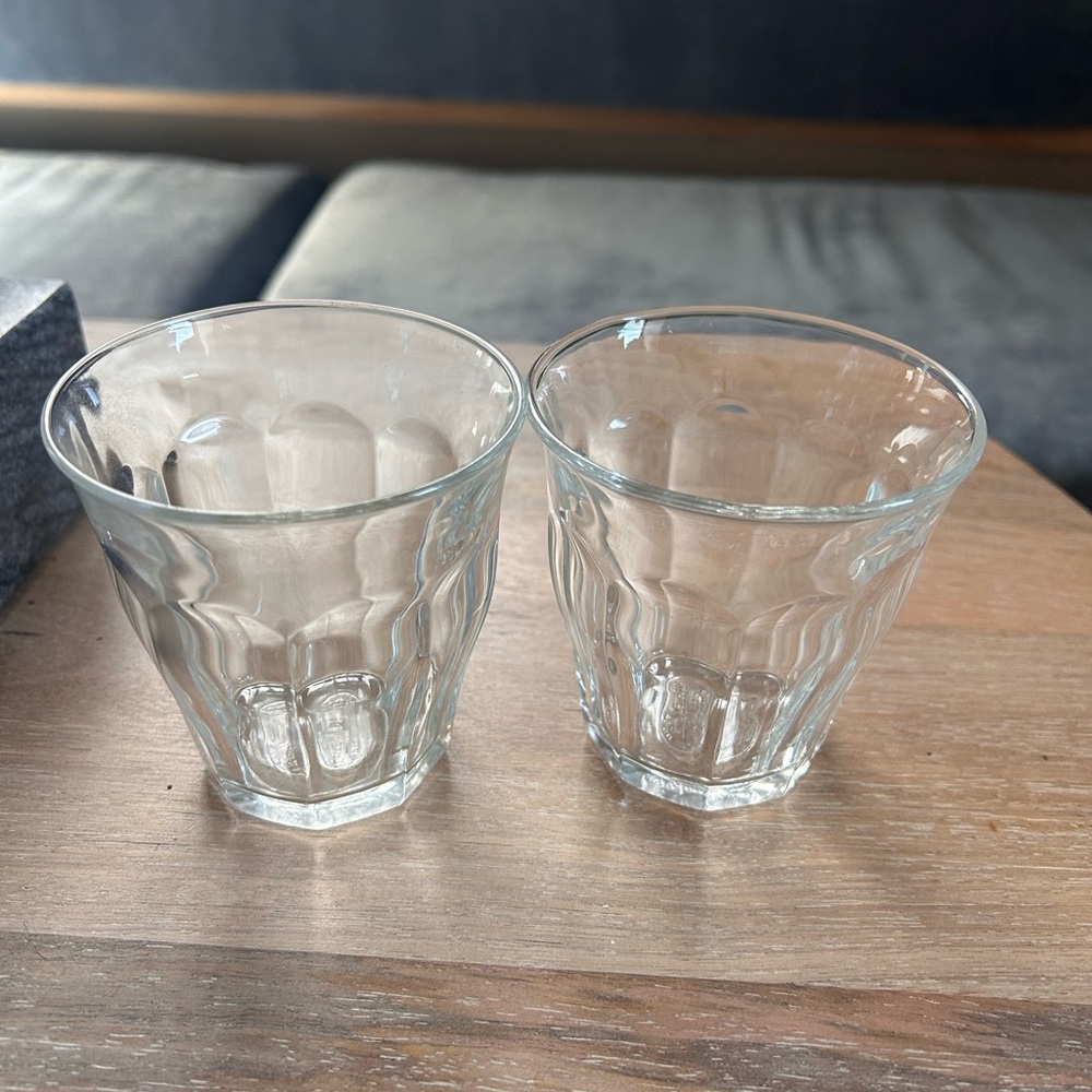 Vintage Duralex Picardie  Clear Glass Tumbler Set France.